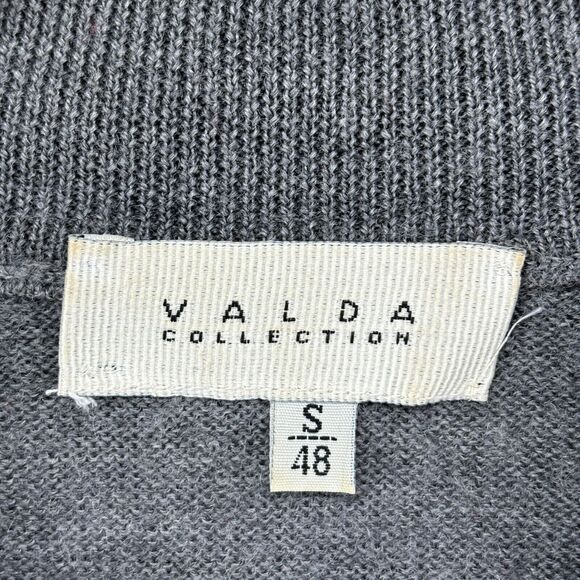 VALDA COLLECTION Sweater Mens S Pure Wool Pullover Knit Jumper Basic Gray Italy - Picture 9 of 14